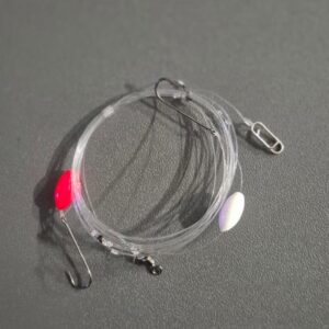 Zestaw końcowy surfcasting – 2 haki Flądra Biało-Czerwony
